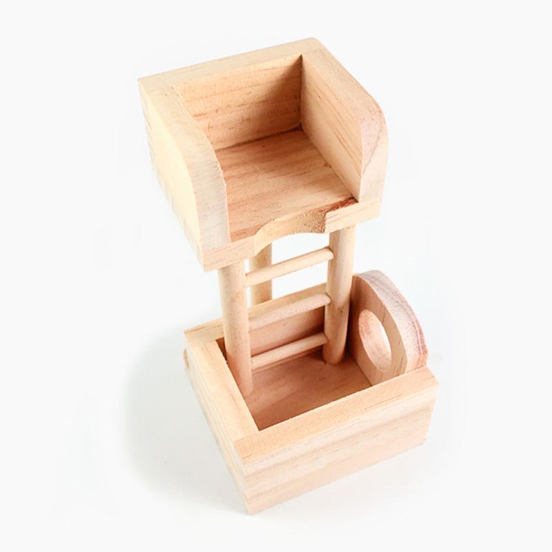 Playground Pet Mania™ – Casinha de Madeira com Escada para Hamsters